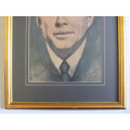 Framed Original Portrait of John F Kennedy by Walter Buchhorn 1999
