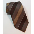 Beige and Brown Striped Classic Necktie by Hypermark