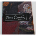 Maroon Background Abstract Pattern Classic Necktie by Pierre Cardin