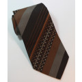 Dark Brown Striped Pattern Classic Necktie by Trevira