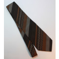 Dark Brown Striped Pattern Classic Necktie by Trevira