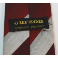 Maroon and Light Grey Striped Classic Necktie by Curzon