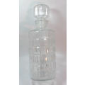 Round Cylindrical Cut Glass Decanter Made in France