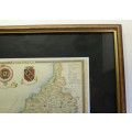 Framed Map of Cornwall by Thomas Moulle 1850