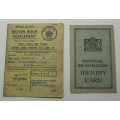 Replica British National Registration Identity Card and Ration Book Supplement