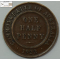 Australia 1/2 Half Penny 1922 Coin EF40 Circulated