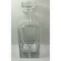 Oblong Styled Heavy Base Decanter with Flat Top Glass Stopper