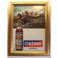 Cinzano Vermouth Vintage Advert in Gold Frame