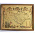 Yorkshire North Riding Map 1840`s By Thomas Moule Framed Print.