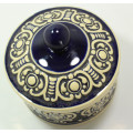 Vintage Cobalt Blue Germany Stoneware Trinket Jar
