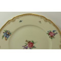 Four Vintage Hutschenreuther Selb Tea Plates, Cream with a Floral Pattern