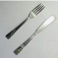 Vintage Stainless Steel Childs Knife and Fork Set `Little Miss Muffet` and `Little Bo Peep.`