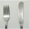 Vintage Stainless Steel Childs Knife and Fork Set `Little Miss Muffet` and `Little Bo Peep.`