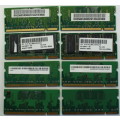 Eight Assorted DDR2 256MB PC4200 533MHz Legacy Memory Modules for Laptops