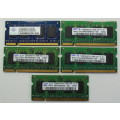 Five Assorted DDR2 512MB PC2 5300 667MHz Legacy Memory Modules for Laptops