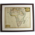 Framed Reproduction Print of map L`Afrique Dresee By Robert de Vaugondy 1756