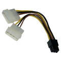 Dual Molex to 6 Pin PCI Express Male Power Cable (Graphics Card Adapter Power Cable)