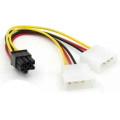 Dual Molex to 6 Pin PCI Express Male Power Cable (Graphics Card Adapter Power Cable)