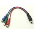 7 Pin S-Video Male to RCA x3 Female RGB Jacks 0.2m Cable