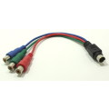 7 Pin S-Video Male to RCA x3 Female RGB Jacks 0.2m Cable
