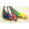 7 Pin S-Video Male to RCA x4 RGBY & S-Video 4 Pin Female 0.2m Cable