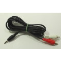 1.8m Cable RCA x2 Male to 3.5mm 3 Pole Aux Male Stereo Jack Audio Input