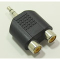 RCA Female Splitter to 3.5mm Stereo Aux Audio Input Adapter