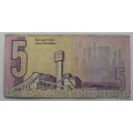 South Africa 5 Rand Bank Note Stals 1989 Circulated VF