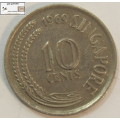 Singapore 10 Cents Coin 1969 Circulated