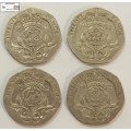 United Kingdom 20 Pence 1982x3/1983 Coin (Four) VF30 Circulated