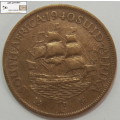 South Africa 1 Penny Coin (Without Star) 1940 Circulated