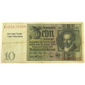 Germany 10 Reichsmark Bank Note 1929 (Fine) Circulated