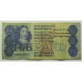 South Africa 2 Rand Bank Note 1984 de Kock Circulated VG
