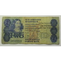 South Africa 2 Rand Bank Note 1984 de Kock Circulated VG