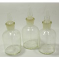 3 x Chemical Dropping Bottles with Pipette (No Rubber) & 1 x Amber Glass Bottle with Stopper