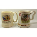 Two Vintage Lord Nelson and Prince William Ware English Porcelain Beer Mugs