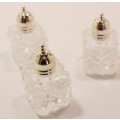 Three Vintage Elegant Small Condiment Shakers for the Dining Table in Original Box