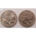 Australia 20 Cent Coin 2002 & 2006 (Two Coins) Circulated