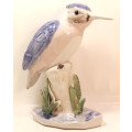 Perched Malachite Kingfisher Porcelain Figurine