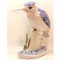 Perched Malachite Kingfisher Porcelain Figurine