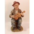 Vintage Porcelain Figurine of Old Man with Guitar