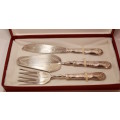 Vintage Wedding Cake Trio (Knife, Fork & Lifter) Made In Italy EPZinc in Original Box