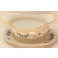 Classic MZ Porcelain Gravy Boat with Fixed Underplate