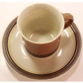 Vintage Haniwa Stone Japan `Meditation` Stoneware Flat Saucer and Cup