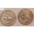 Austria 1969 and 1975 5 Schilling Coin (Two) EF40.