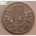 Austria 1959 10 Groschen Coin Circulated