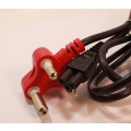 Computer Power Cable Dedicated Red Plug to 1 x Clover Plug for Laptop Power 1.8m