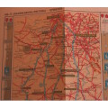 Two Vintage Folded AA Road Maps Pretoria to Upington 1994 & Pretoria to Bloemfontein 1995