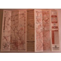 3 x Vintage Folded AA Maps Pretoria-Gaborone `90, Pretoria-Bloemfontein `92, PTA-Richards Bay `93