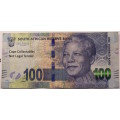 South Africa R100 Gill Marcus MK Circulated Bank Note 2014 (Very Fine.)
